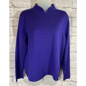 Pendleton Sweater Womens Size Large Purple Long Sleeve Silk Blend Pullover EUC